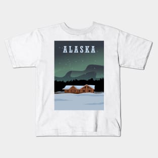 Alaska night aurora Kids T-Shirt